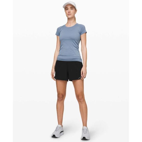 Lululemon Shorts Women 6 Hotty Hot High Rise Long 4 Black Lined Running Athletic - Picture 3 of 15